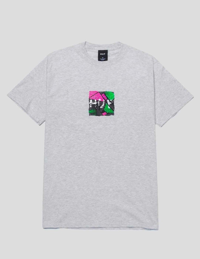 T-shirt HUF get a grip tee athletic grey